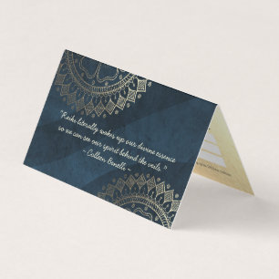 Yoga Meditation Instructor Blue Gold Mandala Price Visitekaartje