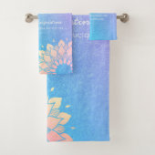 Yoga Meditation Instructor Blue Gold Mandala Quote Bad Handdoek (Insitu)
