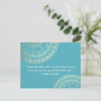 Yoga Meditation Instructor Blue Gold Mandala Quote