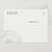 Yoga Meditation Instructor Blue Gold Mandala Quote Briefkaart (Achterkant)
