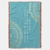 Yoga Meditation Instructor Blue Gold Mandala Quote Deken (Voorkant Verticaal)