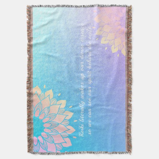 Yoga Meditation Instructor Blue Gold Mandala Quote Deken (Voorkant Verticaal)