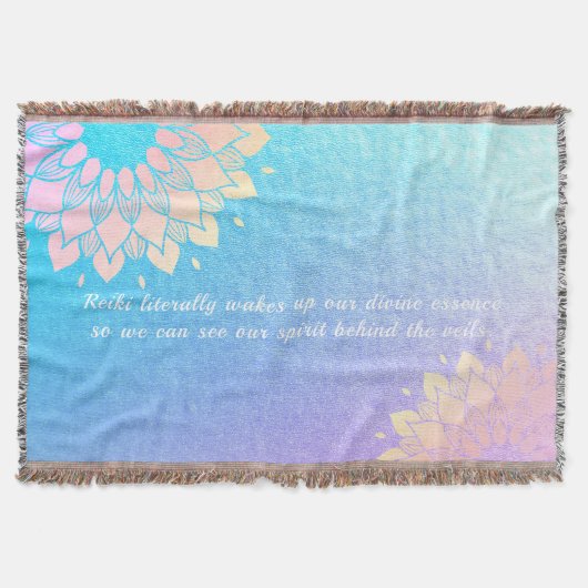 Yoga Meditation Instructor Blue Gold Mandala Quote Deken (Voorkant)