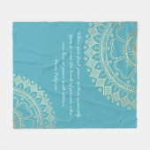 Yoga Meditation Instructor Blue Gold Mandala Quote Fleece Deken (Voorkant (Horizontaal))