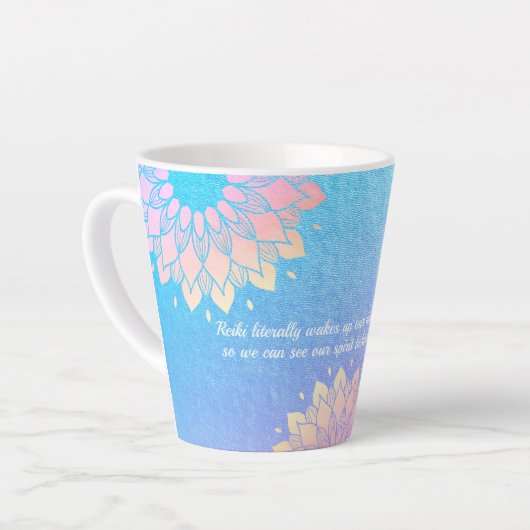 Yoga Meditation Instructor Blue Gold Mandala Quote Latte Mok (Linkerhoek)