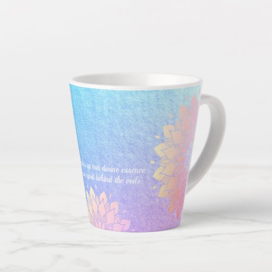 Yoga Meditation Instructor Blue Gold Mandala Quote Latte Mok (Rechterhoek)