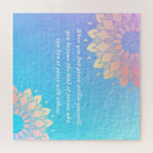 Yoga Meditation Instructor Blue Gold Mandala Quote Legpuzzel (Horizontaal)