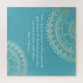 Yoga Meditation Instructor Blue Gold Mandala Quote Legpuzzel (Horizontaal)