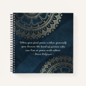 Yoga Meditation Instructor Blue Gold Mandala Quote Notitieboek (Voorkant)