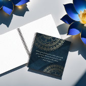 Yoga Meditation Instructor Blue Gold Mandala Quote Notitieboek