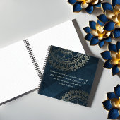 Yoga Meditation Instructor Blue Gold Mandala Quote Notitieboek