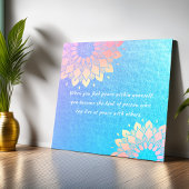 Yoga Meditation Instructor Blue Gold Mandala Quote Poster