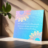 Yoga Meditation Instructor Blue Gold Mandala Quote Poster