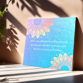Yoga Meditation Instructor Blue Gold Mandala Quote Poster