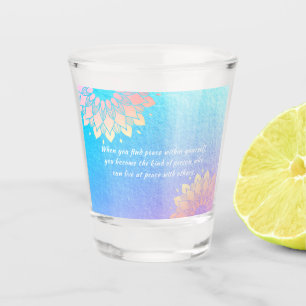 Yoga Meditation Instructor Blue Gold Mandala Quote Shot Glas