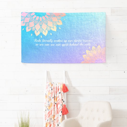 Yoga Meditation Instructor Blue Gold Mandala Quote Spandoek (Insitu)