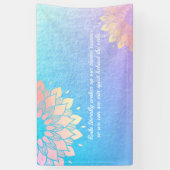 Yoga Meditation Instructor Blue Gold Mandala Quote Spandoek (Verticaal)