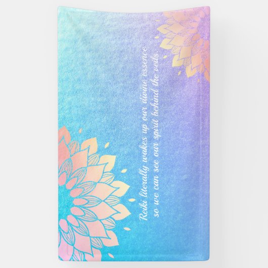 Yoga Meditation Instructor Blue Gold Mandala Quote Spandoek (Verticaal)