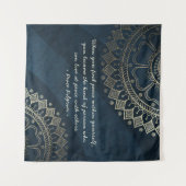 Yoga Meditation Instructor Blue Gold Mandala Quote Wandkleed (Voorkant (horizontaal))