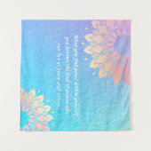 Yoga Meditation Instructor Blue Gold Mandala Quote Wandkleed (Voorkant (horizontaal))