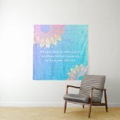 Yoga Meditation Instructor Blue Gold Mandala Quote Wandkleed (In situ)