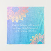 Yoga Meditation Instructor Blue Gold Mandala Quote Wandkleed (Voorkant)