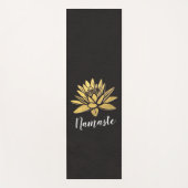 Yoga Meditation Instructor Chic Black & Gold Lotus Yogamat (Voorkant)