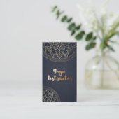 Yoga Meditation Instructor Chic Black Gold Mandala Visitekaartje (Staand voorkant)