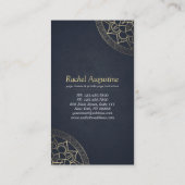 Yoga Meditation Instructor Chic Black Gold Mandala Visitekaartje (Achterkant)