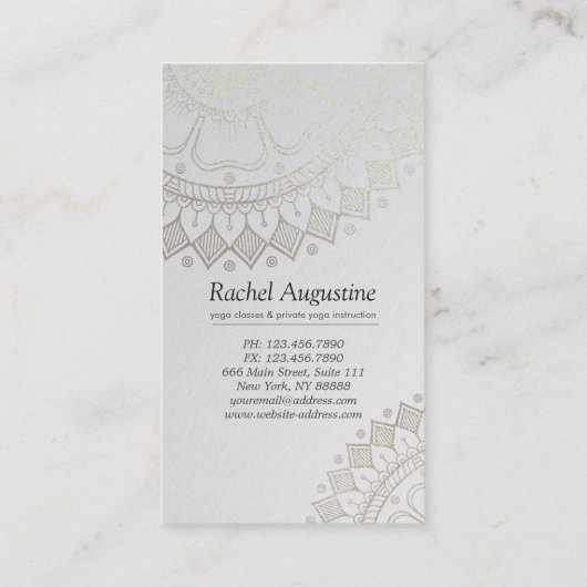 Yoga Meditation Instructor Chic Black Gold Mandala Visitekaartje (Achterkant)