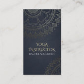 Yoga Meditation Instructor Chic Black Gold Mandala Visitekaartje (Voorkant)