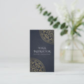 Yoga Meditation Instructor Chic Black Gold Mandala Visitekaartje (Staand voorkant)