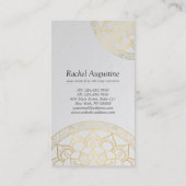 Yoga Meditation Instructor Chic Black Gold Mandala Visitekaartje (Achterkant)