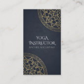 Yoga Meditation Instructor Chic Black Gold Mandala Visitekaartje (Voorkant)