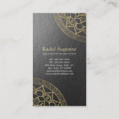 Yoga Meditation Instructor Chic Black Gold Mandala Visitekaartje (Achterkant)