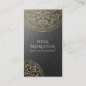 Yoga Meditation Instructor Chic Black Gold Mandala Visitekaartje (Voorkant)