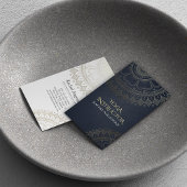Yoga Meditation Instructor Chic Black Gold Mandala Visitekaartje