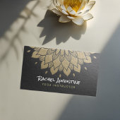 YOGA Meditation Instructor Chic Black Gold Mandala Visitekaartje
