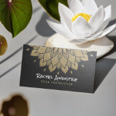 YOGA Meditation Instructor Chic Black Gold Mandala Visitekaartje