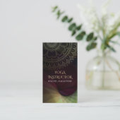 Yoga Meditation Instructor Chic Black Gold Mandala Visitekaartje (Staand voorkant)
