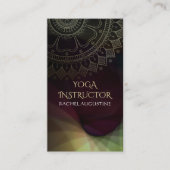 Yoga Meditation Instructor Chic Black Gold Mandala Visitekaartje (Voorkant)