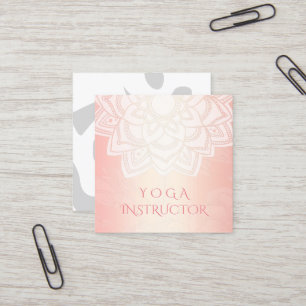 YOGA Meditation Instructor Chic Roos Gold Mandala Vierkante Visitekaartje