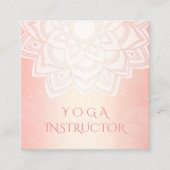 YOGA Meditation Instructor Chic Roos Gold Mandala Vierkante Visitekaartje (Voorkant)