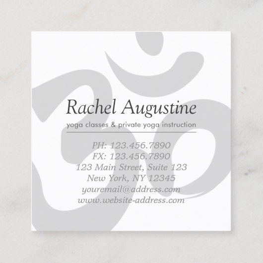 YOGA Meditation Instructor Chic Roos Gold Mandala Vierkante Visitekaartje (Achterkant)