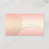 YOGA Meditation Instructor Chic Roos Gold Mandala Visitekaartje (Voorkant)