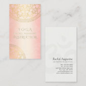 YOGA Meditation Instructor Chic Roos Gold Mandala Visitekaartje (Voorkant / Achterkant)