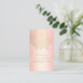 YOGA Meditation Instructor Chic Roos Gold Mandala Visitekaartje (Staand voorkant)