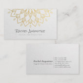 YOGA Meditation Instructor Chic White Gold Mandala Visitekaartje (Voorkant / Achterkant)