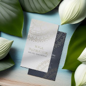 Yoga Meditation Instructor Chic White Gold Mandala Visitekaartje