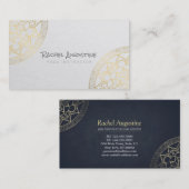 Yoga Meditation Instructor Chic White Gold Mandala Visitekaartje (Voorkant / Achterkant)